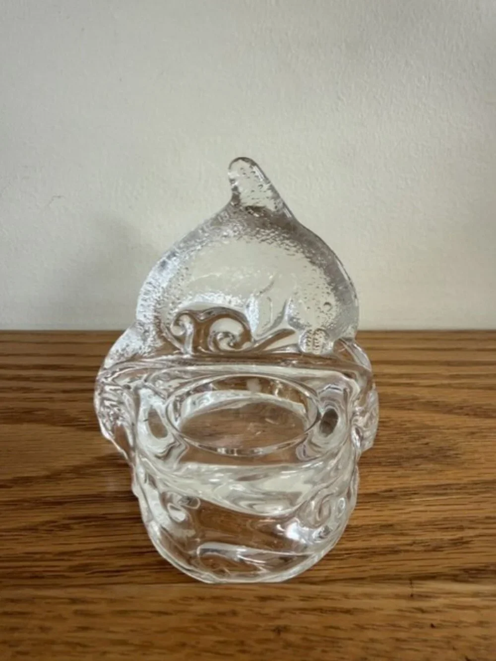 Vintage PartyLite Crystal Dolphin Votive Tealight Candle Holder 4
